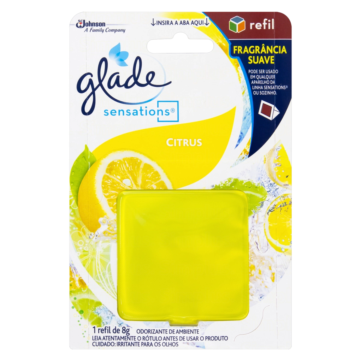 Odorizador De Ambiente Lavanda Ou Citrus Glade Sensations Blister 8g Refil
