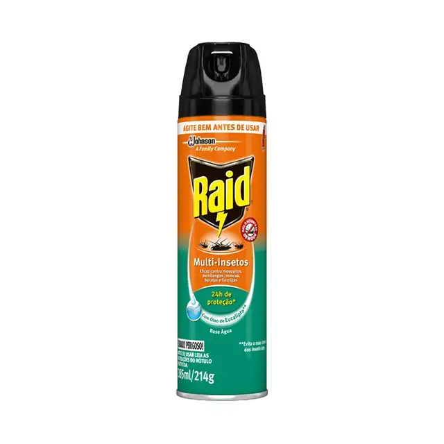 Inseticida Aerossol Multi Insetos Base água óleo De Eucalipto Raid Frasco 285ml Spray