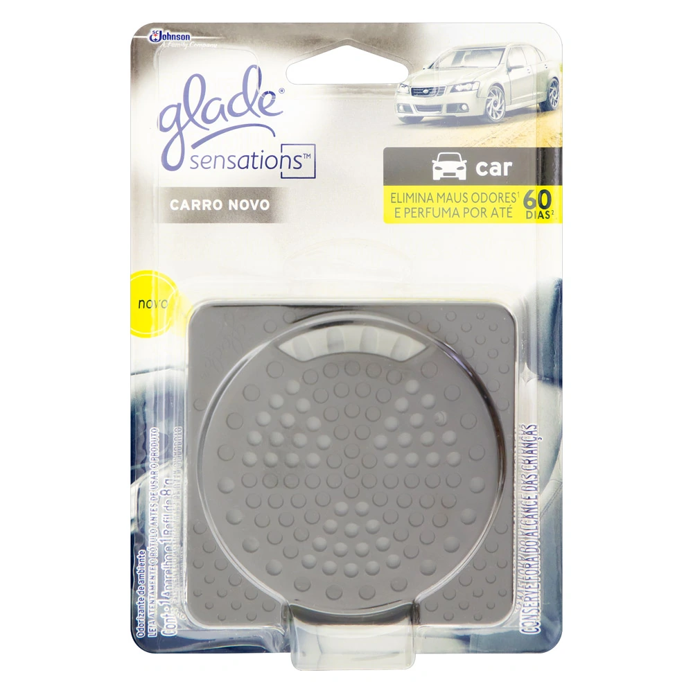 Aparelho E Odorizador Automotivo Carro Novo Glade Sensations Car Blister 8g