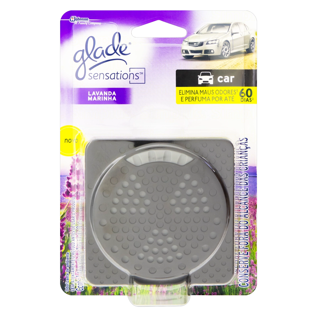 Aparelho E Odorizador Automotivo Lavanda Marinha Glade Sensations Car Blister 8g
