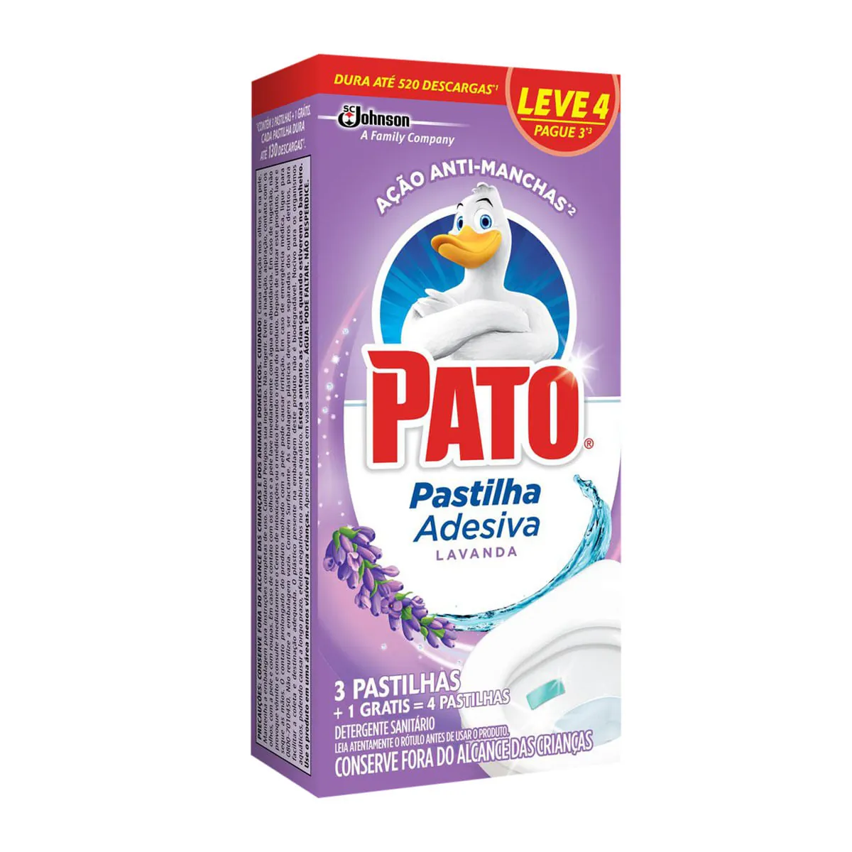 Desodorizador Sanitário em Pastilha Pato Lavanda com 4 Unidades