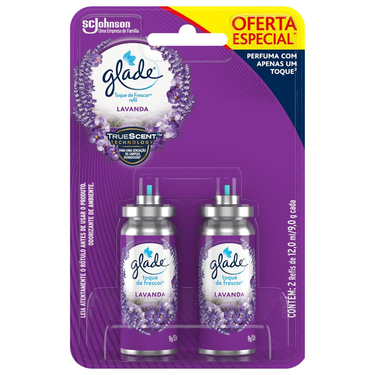Desodorizador Glade Toque de Frescor Refil Lavanda Oferta 2 Unidades