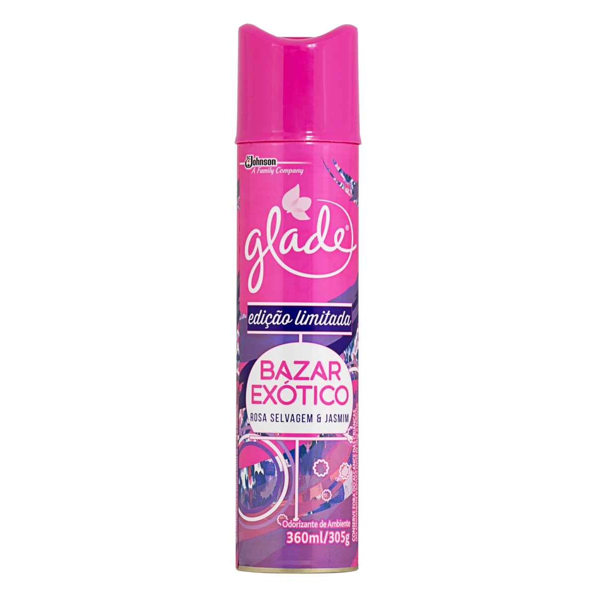 Odorizador De Ambiente Rosa Selvagem E Jasmim Glade Bazar Exótico Frasco 360ml