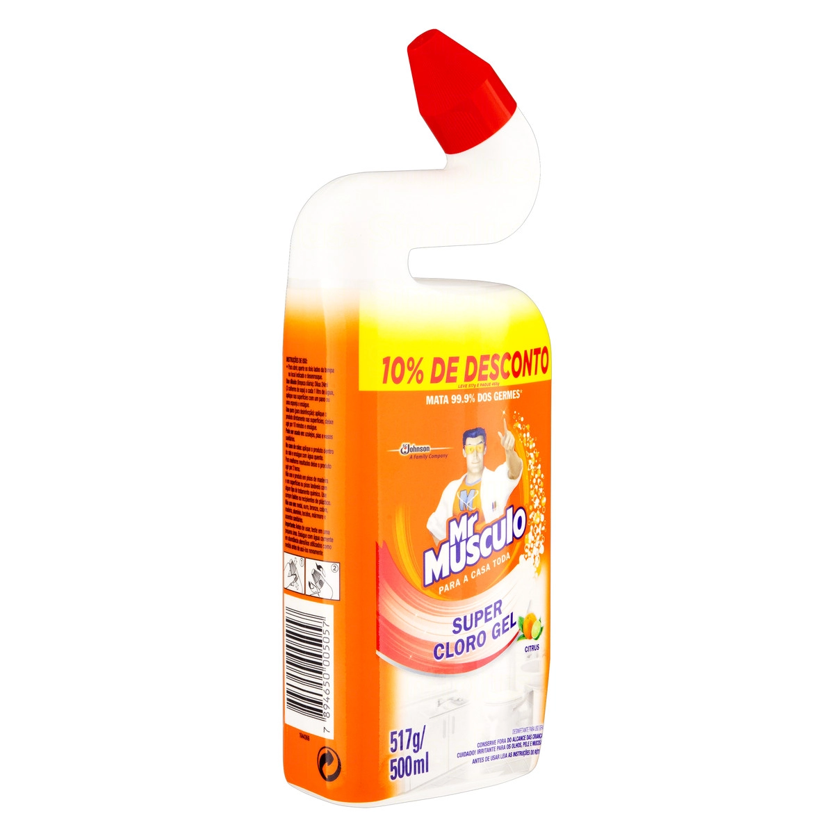 Desinfetante Uso Geral Cloro Gel Citrus Mr Músculo Squeeze 500ml Grátis 10 De Desconto