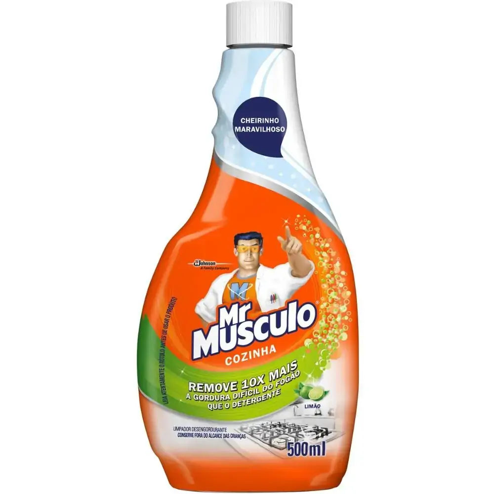 Limpador Desengordurante Cozinha Limão Mr Músculo Frasco 500ml Refil