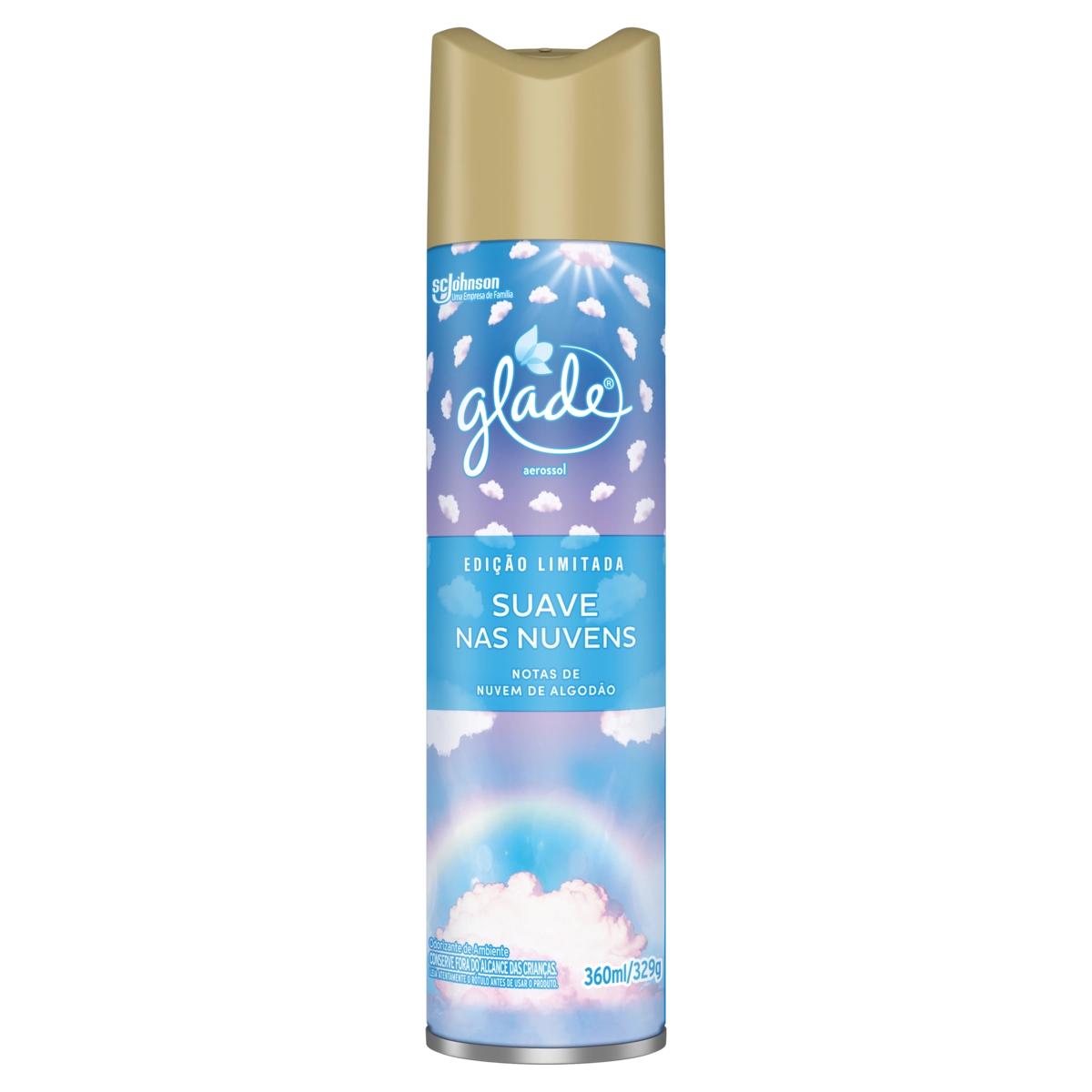 Odorizador de Ambiente Aerossol Suave nas Nuvens Glade Frasco 360ml