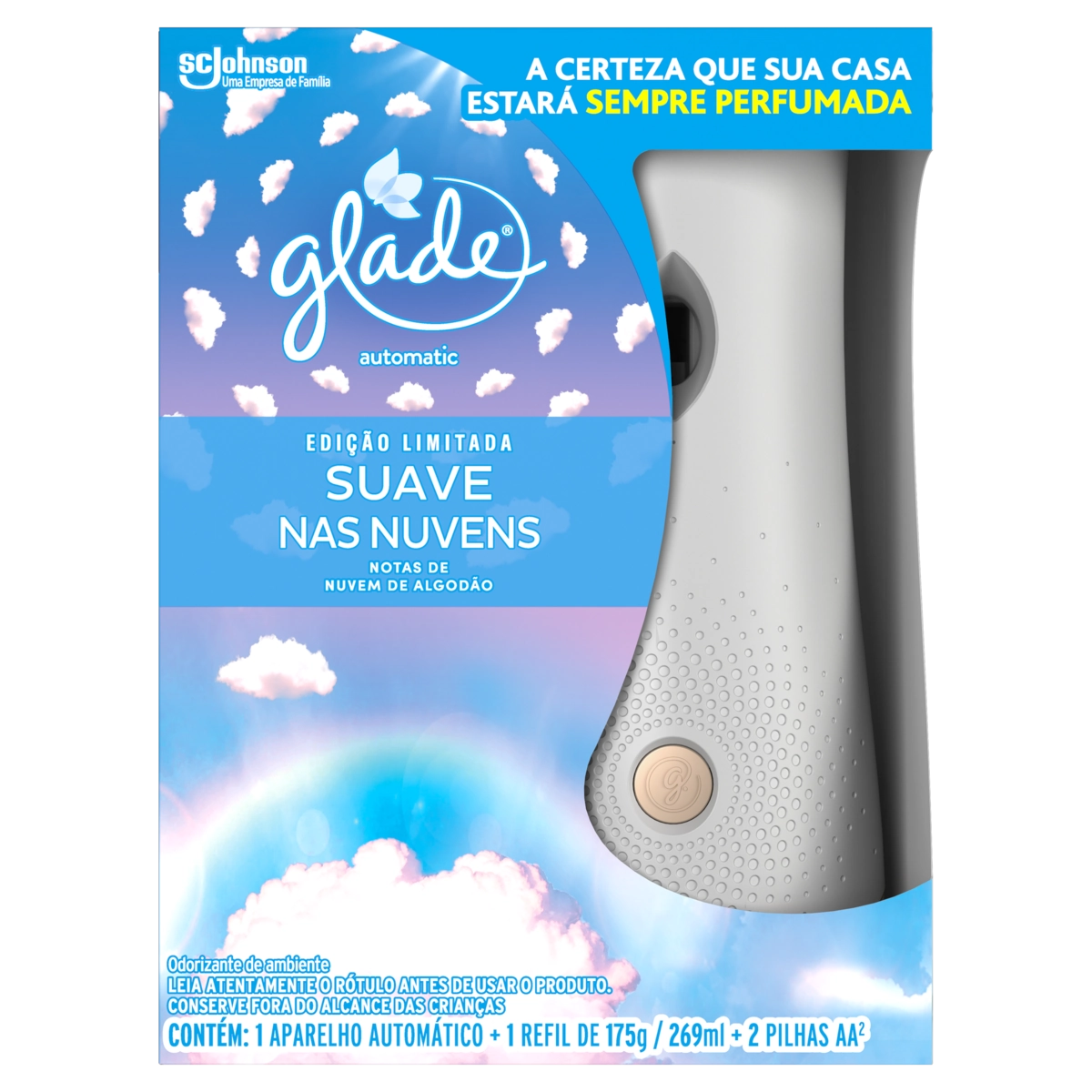 Aparelho e Odorizador de Ambiente Suave nas Nuvens Glade Automatic Caixa 269ml