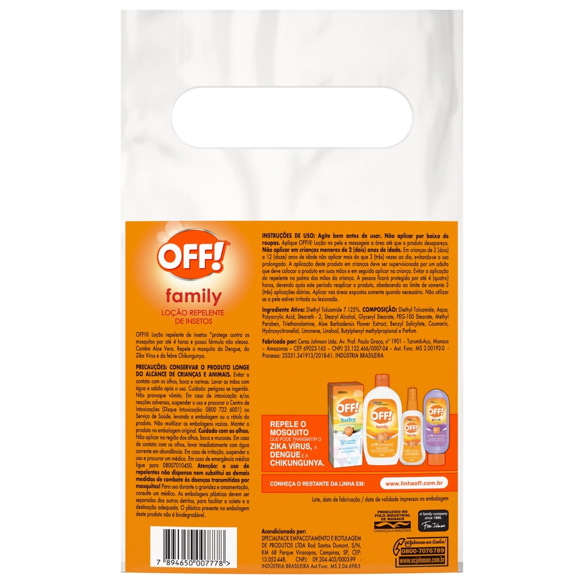 Pack Repelente Loção Off Family Squeeze 2 Unidades 100ml Cada