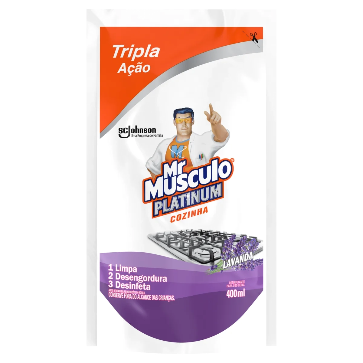Desinfetante Uso Geral Lavanda Mr Músculo Platinum Sachê 400ml