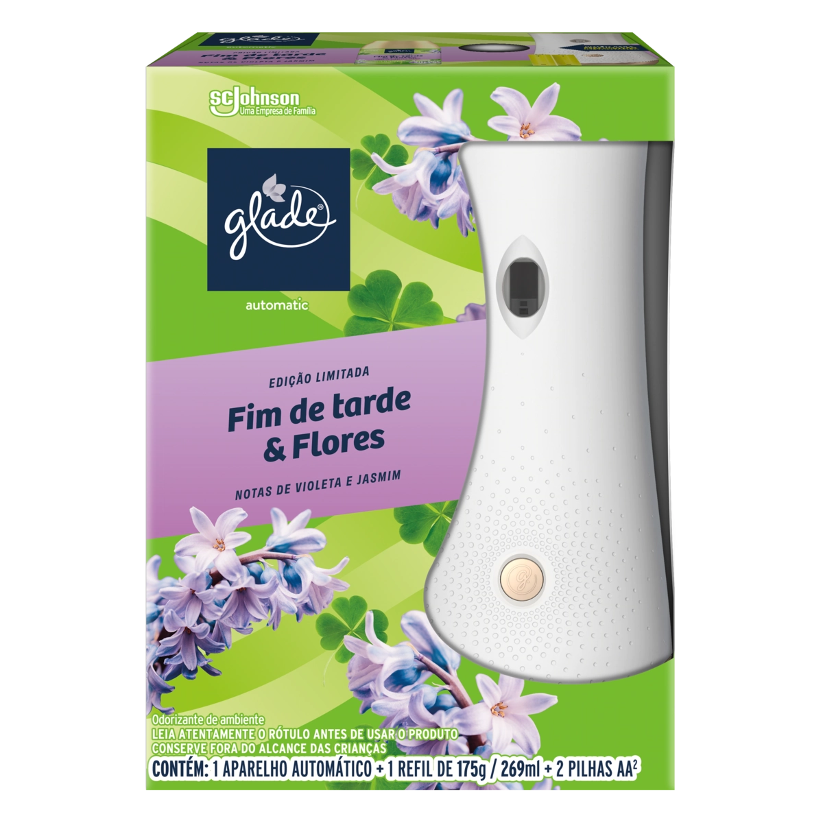 Aparelho e Odorizador de Ambiente Fim de Tarde & Flores Glade Automatic Caixa 269m