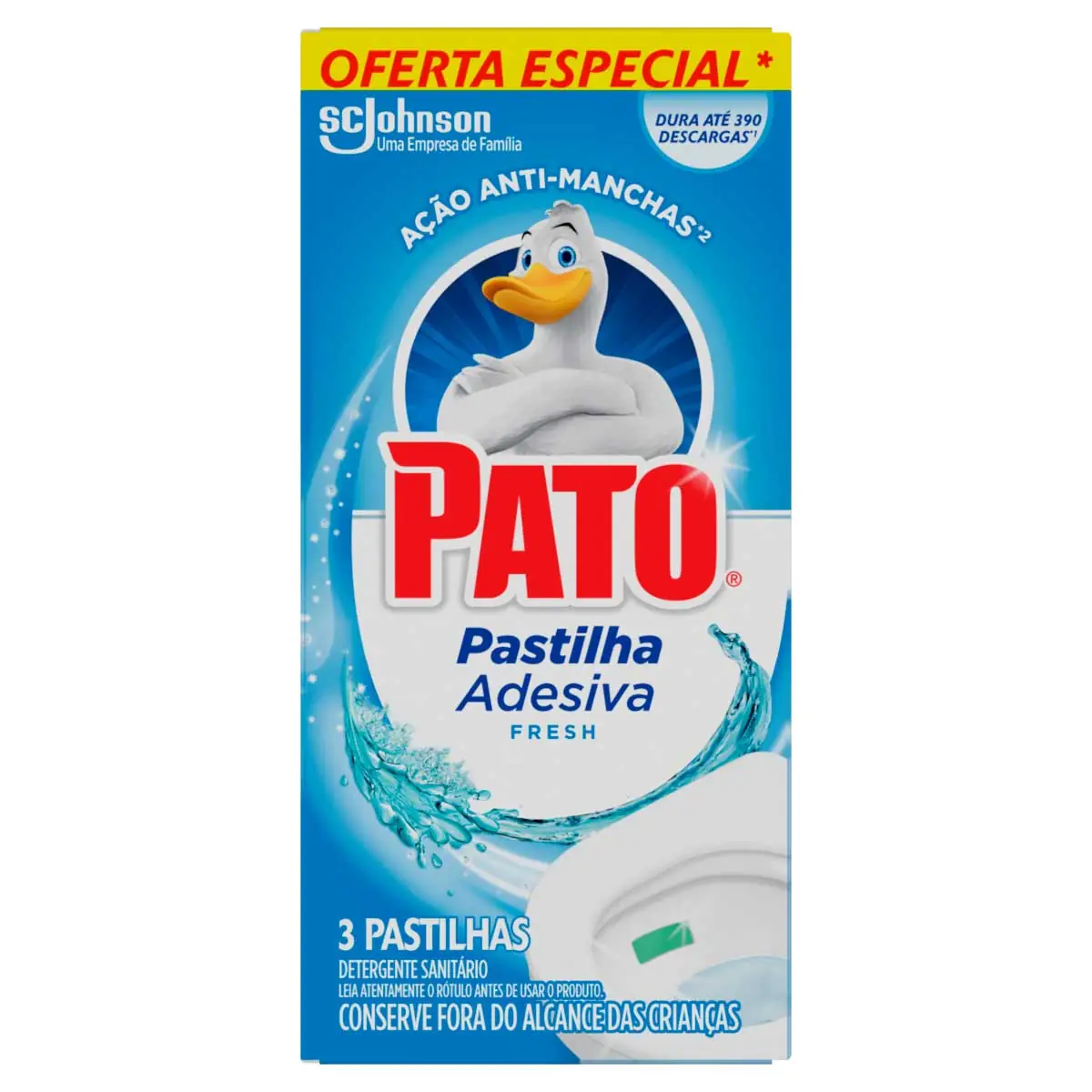 Detergente Sanitário Pastilha Adesiva Fresh Pato 3 Unidades Oferta Especial