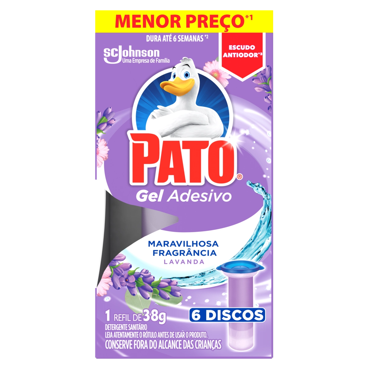Detergente Sanitário Gel Adesivo Lavanda Pato 38g Refil Menor Preço