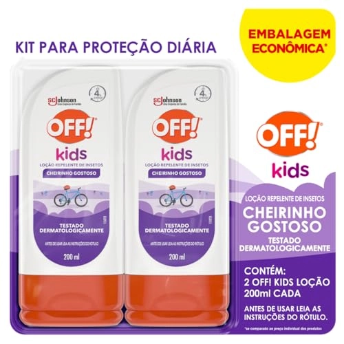 Pack Repelente Loção Off Kids Squeeze 2 Unidades 200ml Cada Embalagem Econômica