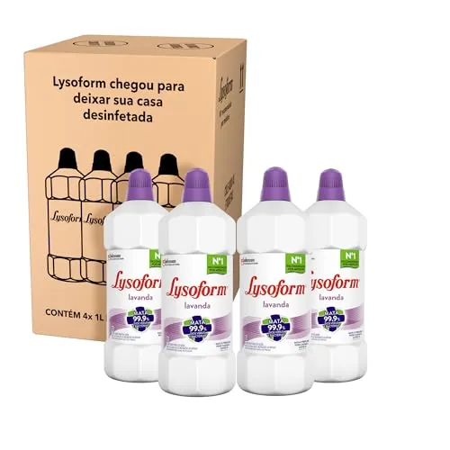 Pack Desinfetante Lavanda Lysoform Frasco 4 Unidades 1l Cada