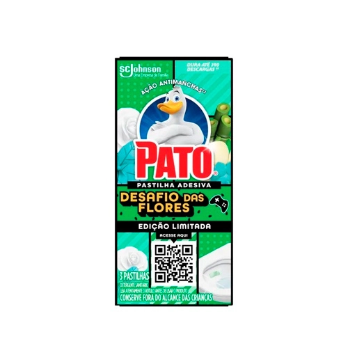 Detergente Sanitário Pastilha Adesiva Desafio das Flores Pato 3 Unidades