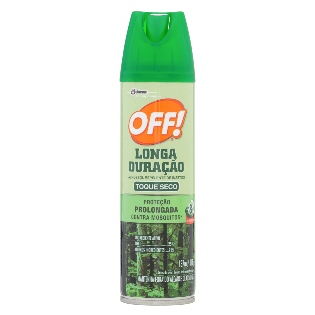 Repelente Aerossol Toque Seco Off Longa Duração Frasco 137ml