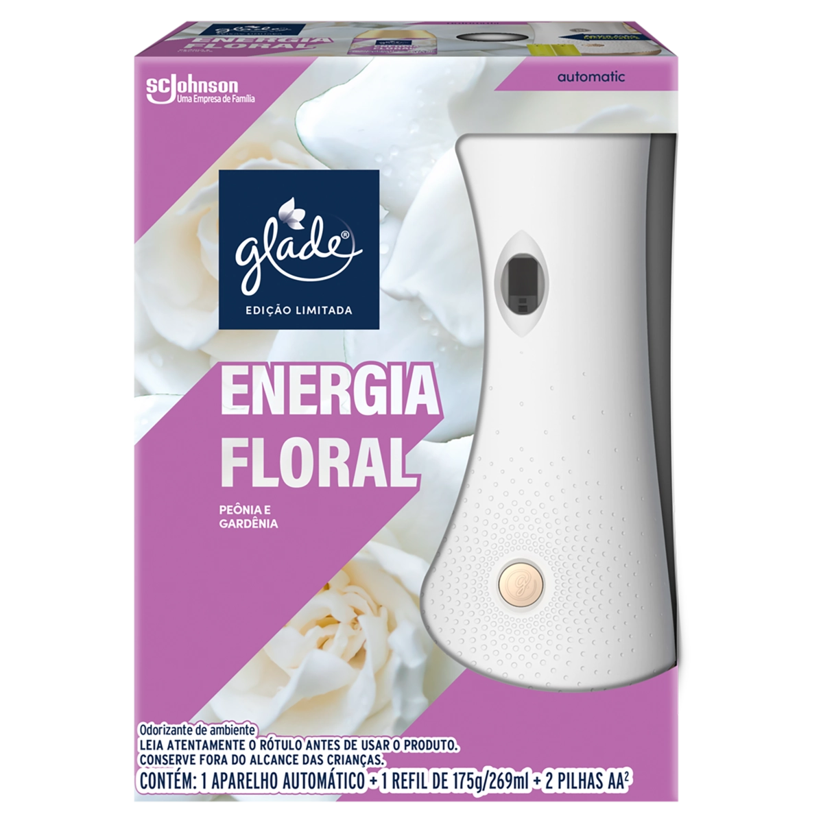 Aparelho e Odorizador de Ambiente Energia Floral Glade Automatic 269ml