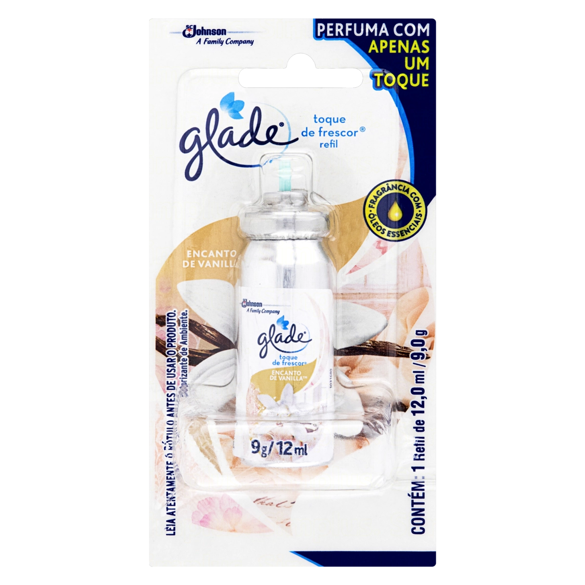 Odorizador De Ambiente Encanto De Vanilla Glade Toque De Frescor Blister 12ml Refil