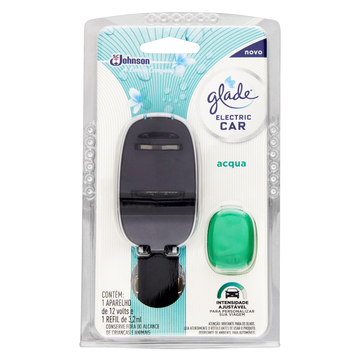 Aparelho 12v E Odorizador Automotivo Acqua Glade Electric Car Blister 3,2ml