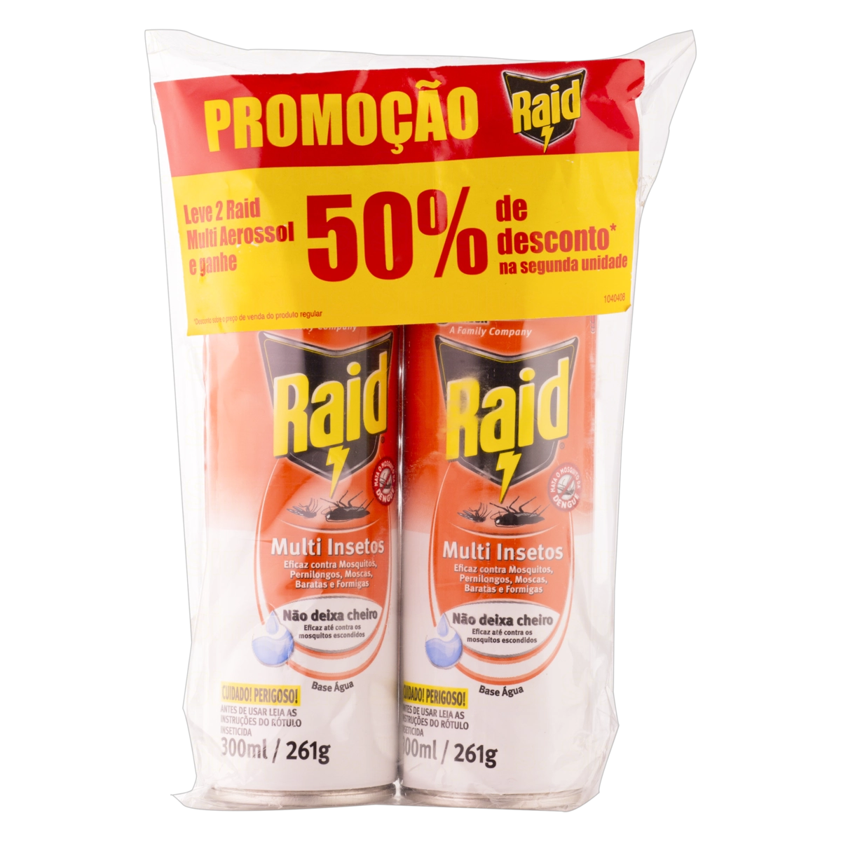 Inseticida Aerossol Multi Insetos Raid Pacote 2 Unidades 300ml Cada