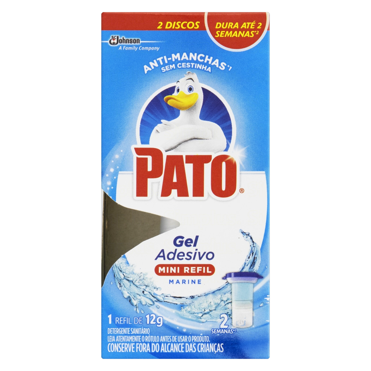 Detergente Sanitário Pato Gel Adesivo Mini Refil Marine 12g