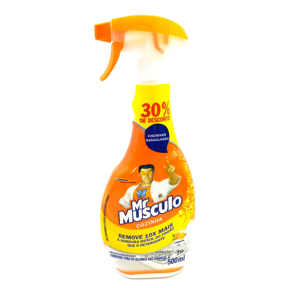 Limpador Desengordurante Cozinha Laranja Mr Músculo Frasco 500ml Borrifador