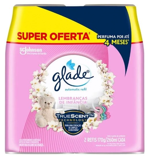 Pack Odorizador De Ambiente Lembranças De Infância Glade Automatic Frasco 2 Unidades 269ml Cada Spra