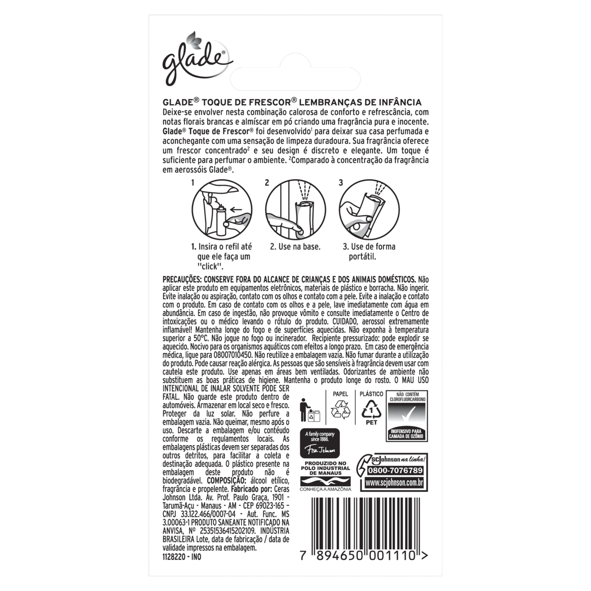 Odorizador Glade C/1 Refil Lemb De Inf