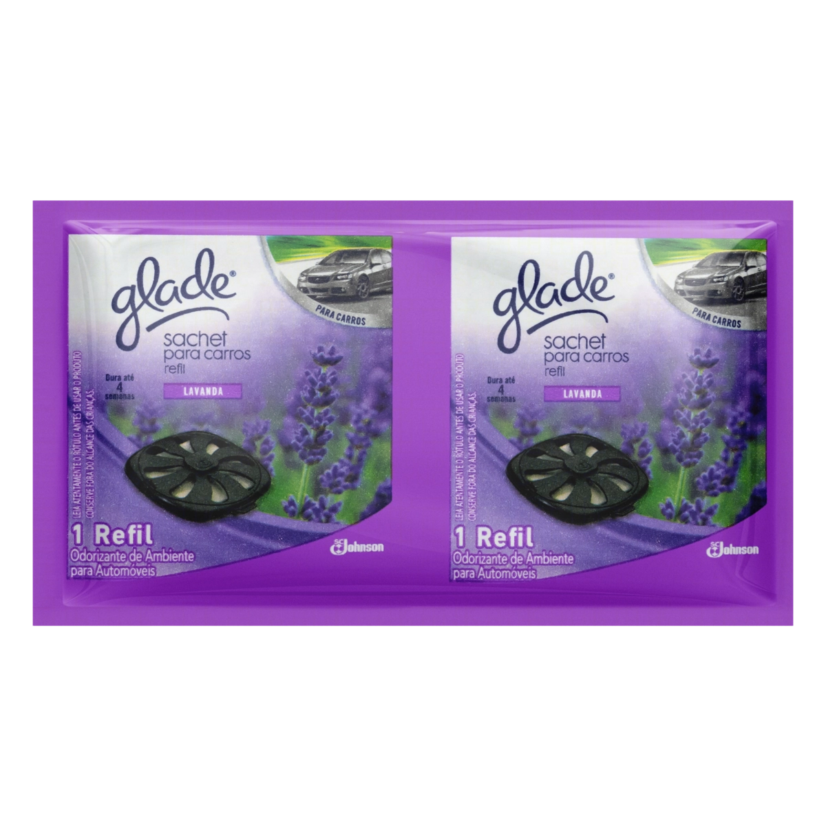 Odorizador Automotivo Lavanda Glade Envelope 2 Unidades Refil