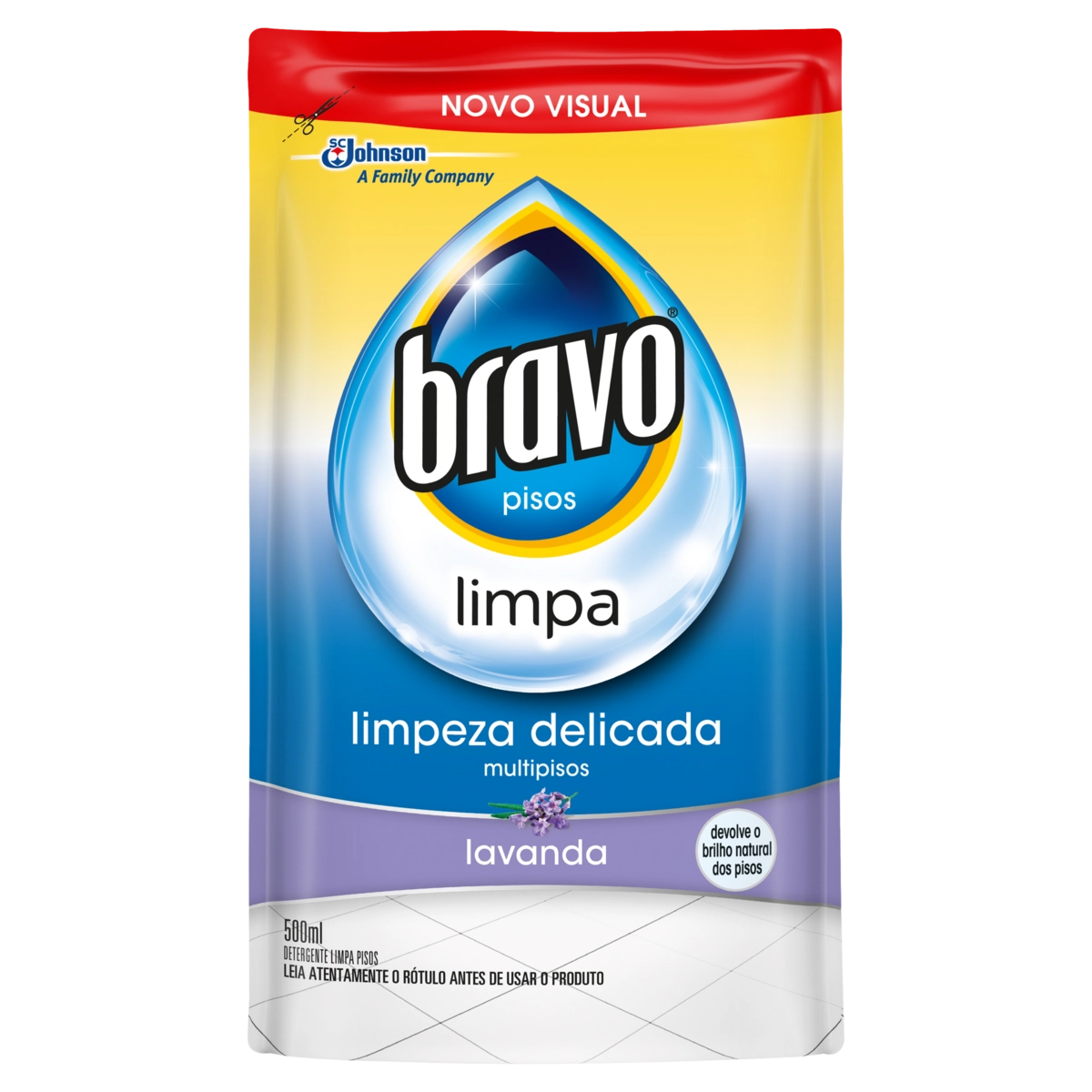 Detergente Limpa Pisos Lavanda Bravo Sachê 500ml