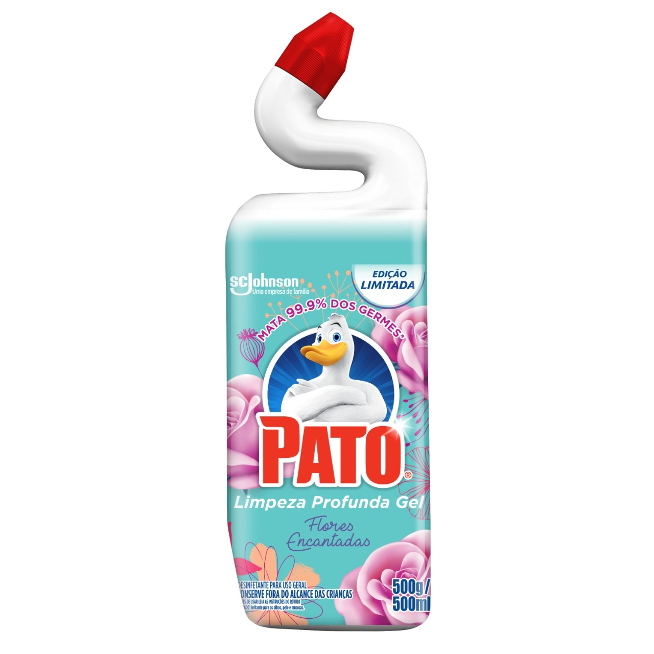 Desinfetante Uso Geral Gel Flores Encantadas Pato Limpeza Profunda Squeeze 500ml
