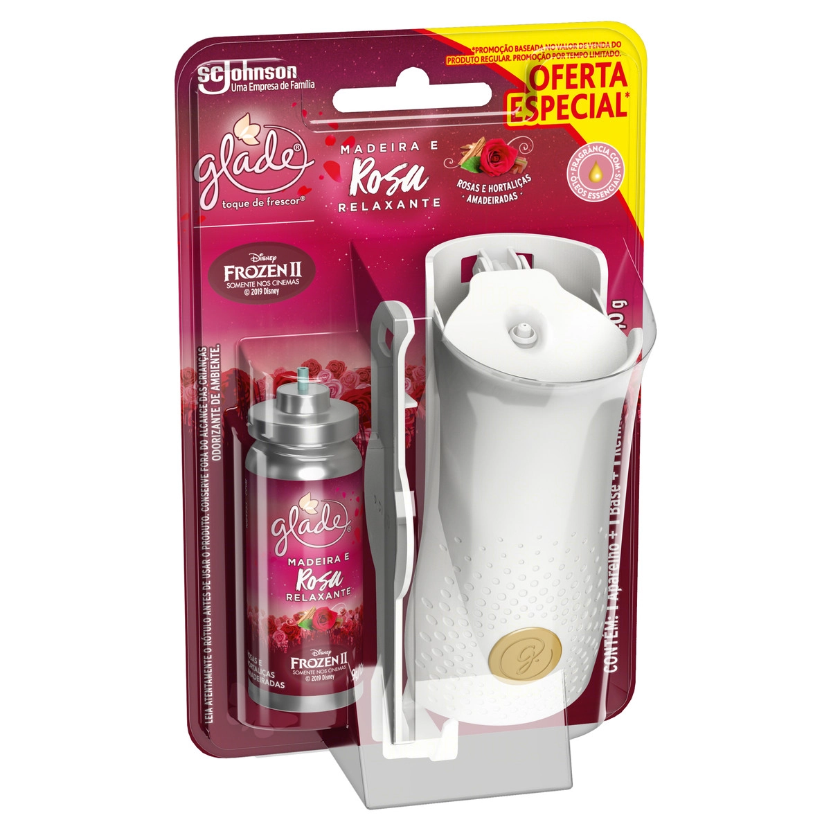 Aparelho E Odorizador De Ambiente Madeira E Rosa Relaxante Frozen Ii Glade Toque De Frescor Blister