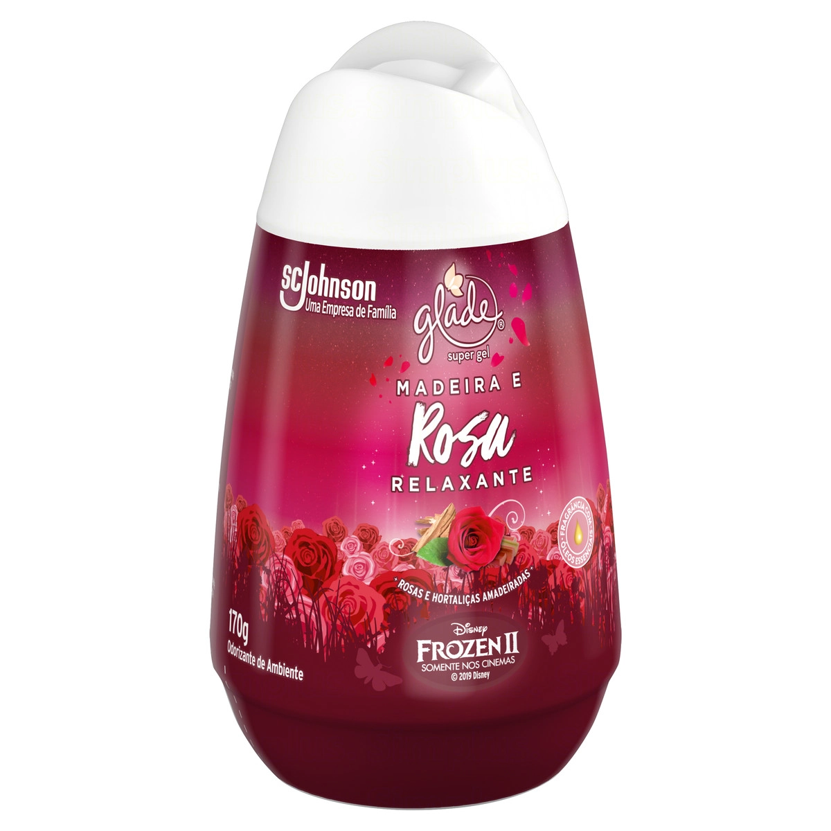 Odorizador De Ambiente Madeira E Rosa Relaxante Frozen Ii Glade Super Gel Frasco 170g