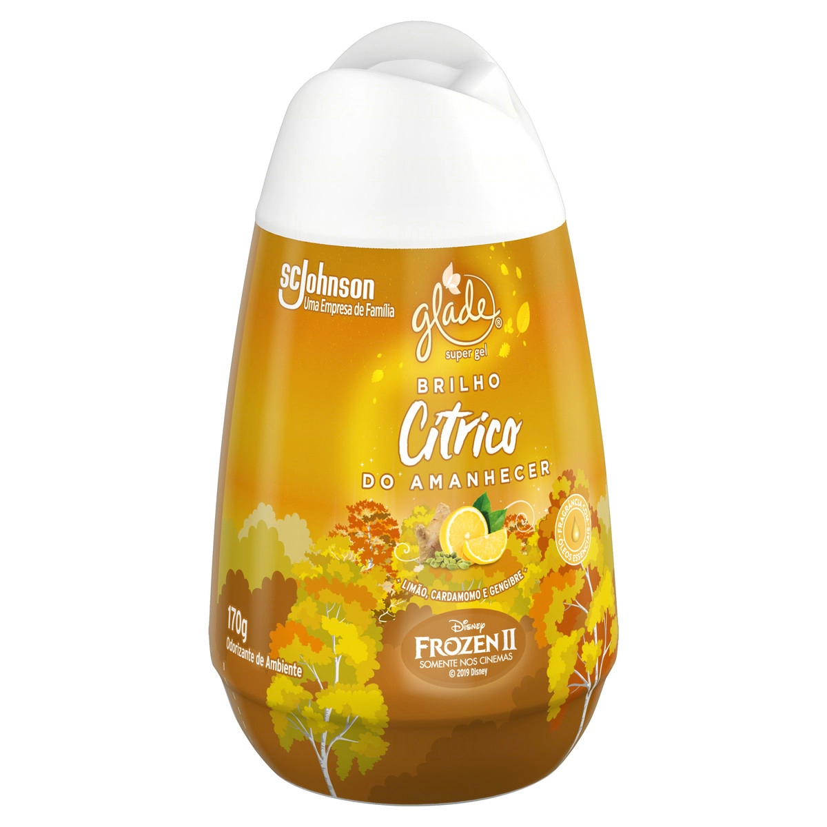 Odorizador De Ambiente Brilho Cítrico Do Amanhecer Frozen Ii Glade Super Gel Frasco 170g
