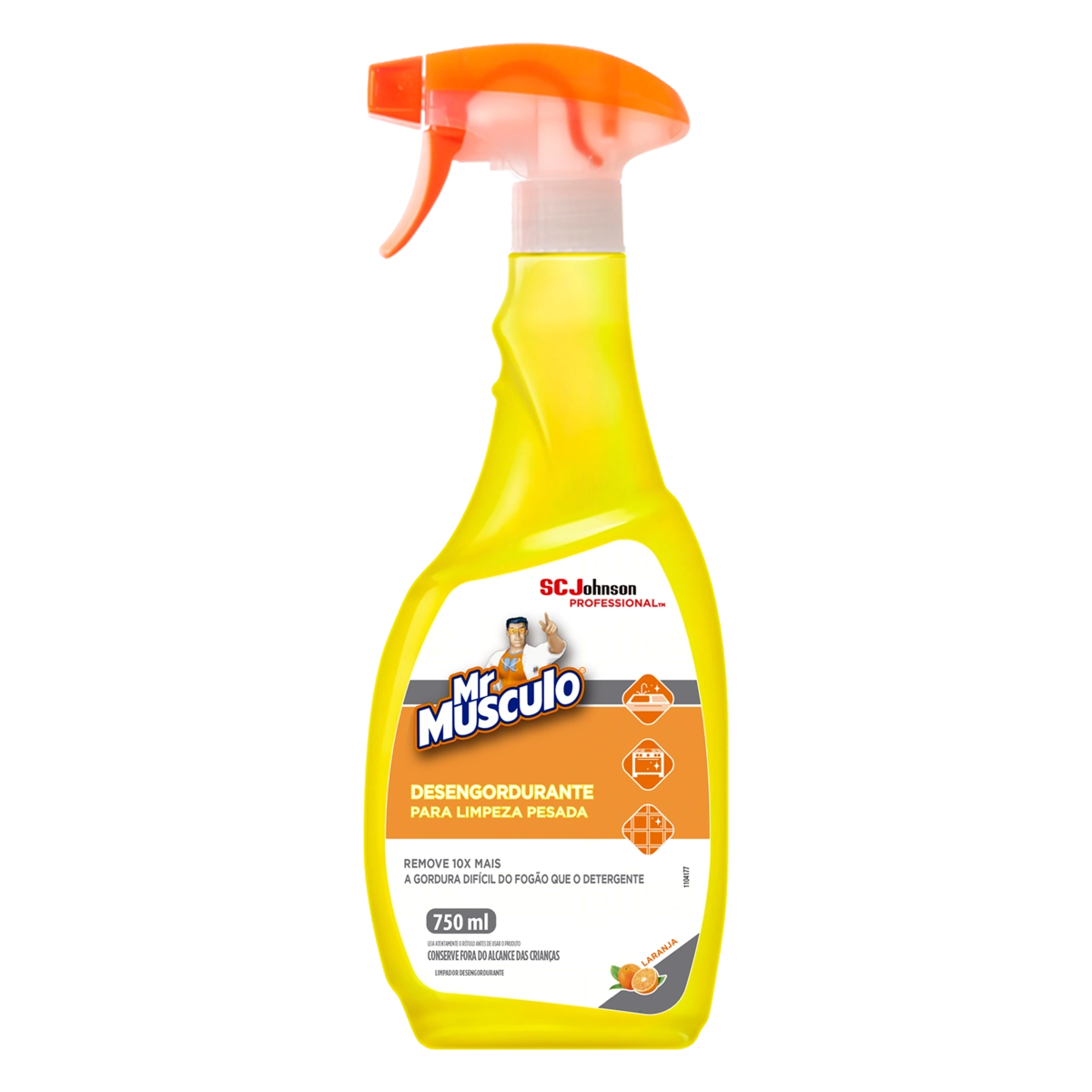 Limpador Desengordurante Para Limpeza Pesada Laranja Mr Músculo Professional Frasco 750ml Borrifador