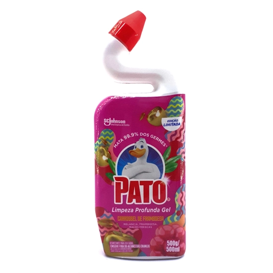 Desinfetante Uso Geral Gel Carrossel De Framboesa Pato Squeeze 500ml