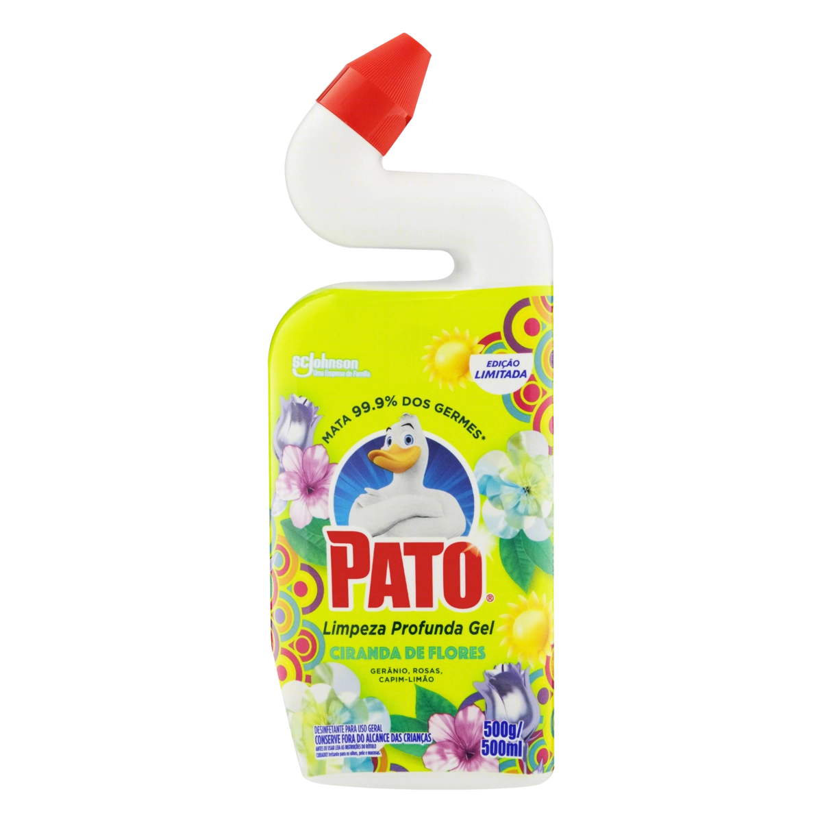 Desinfetante Uso Geral Gel Ciranda De Flores Pato Squeeze 500ml