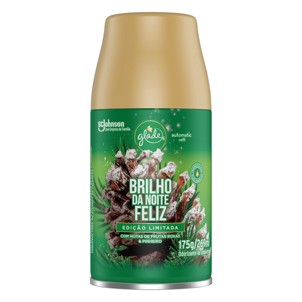 Odorizador De Ambiente Brilho Da Noite Feliz Glade Automatic Frasco 269ml Refil