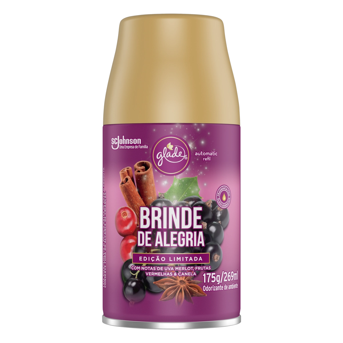 Odorizador De Ambiente Brinde De Alegria Glade Automatic Frasco 269ml Refil
