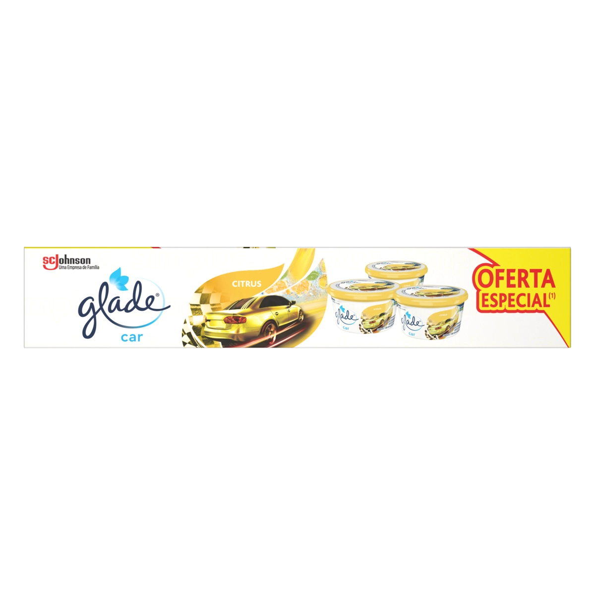 Pack Odorizador Automotivo Citrus Glade Car Caixa 3 Unidades 70g Cada