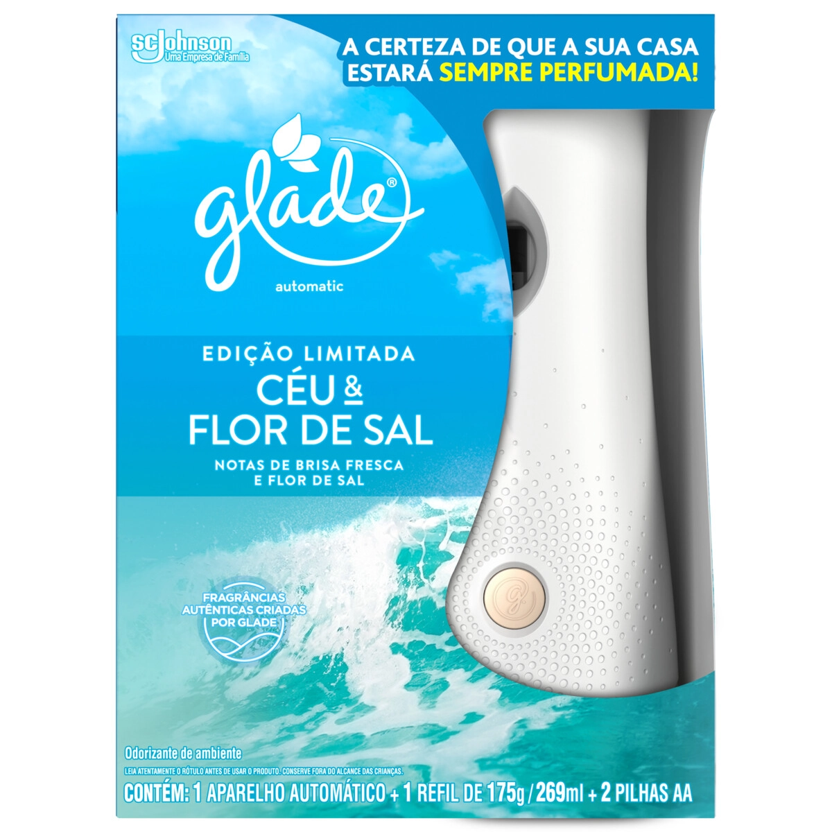 Aromatizador Glade Automático Refil Céu e Flor de Sal 269ml