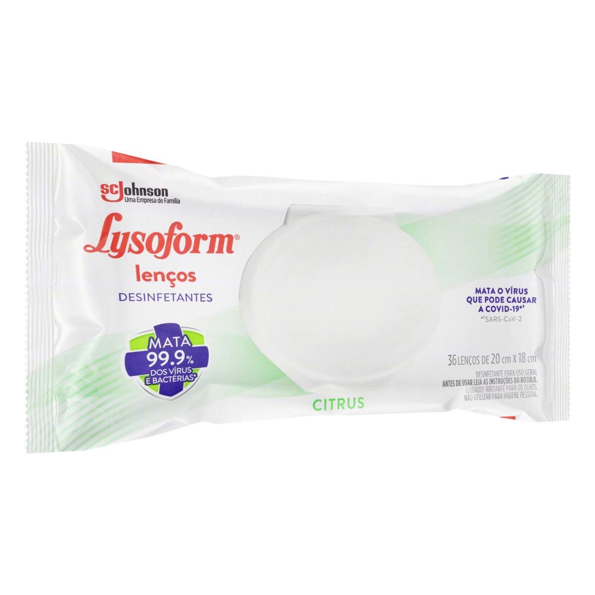Lenço Umedecido Desinfetante Citrus Lysoform Pacote 36 Unidades