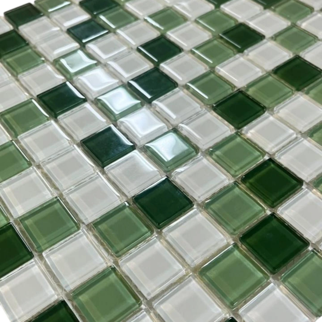 Pastilha de Vidro Verde Mescla 30X30cm