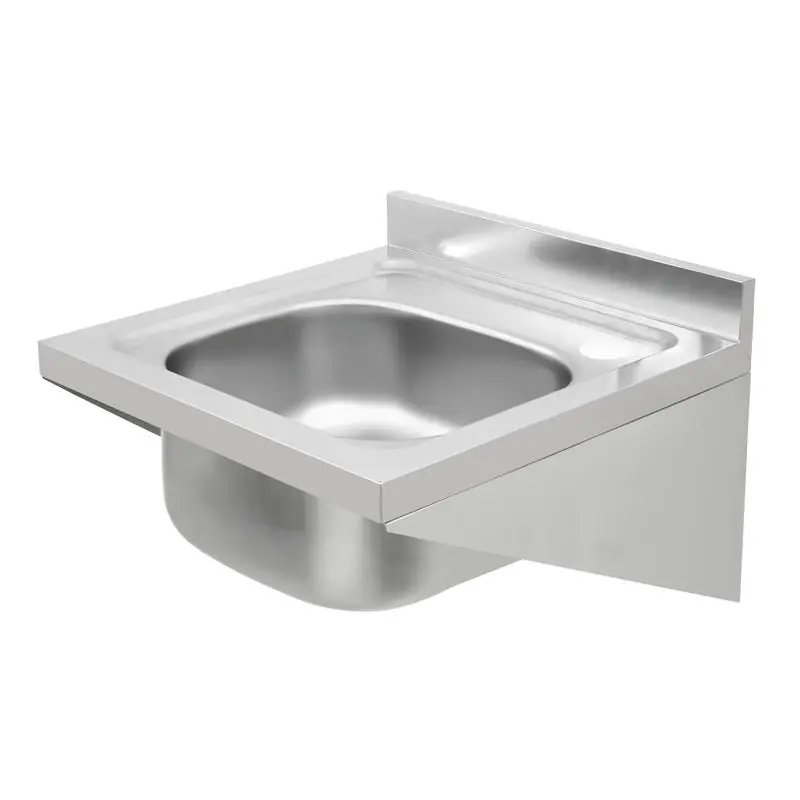 Lavatorio De Parede Em Aco Inox 40x40 Sem Acessorios Para Uso Profissional