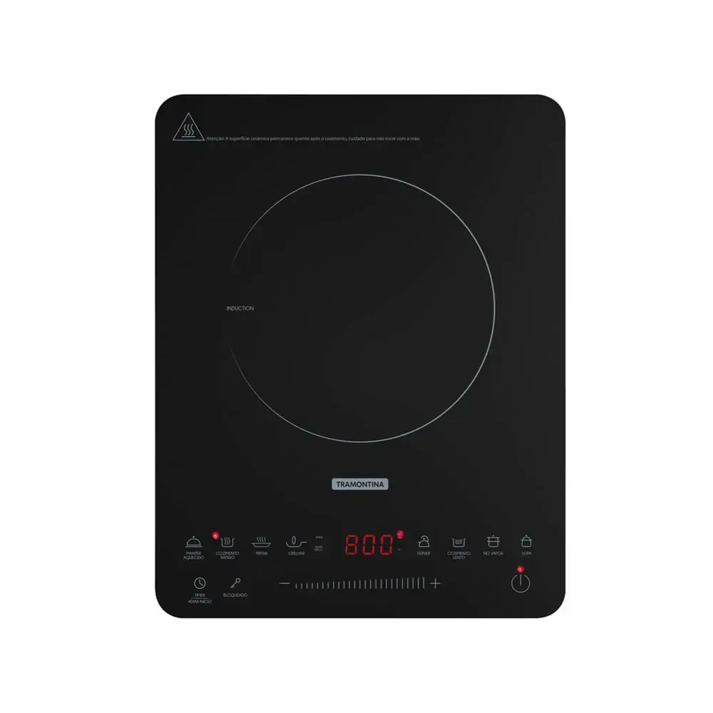 Cooktop Portátil por Indução Tramontina Slim Touch EI 30 em Vitrocerâmico com 01 Boca e Painel Digit