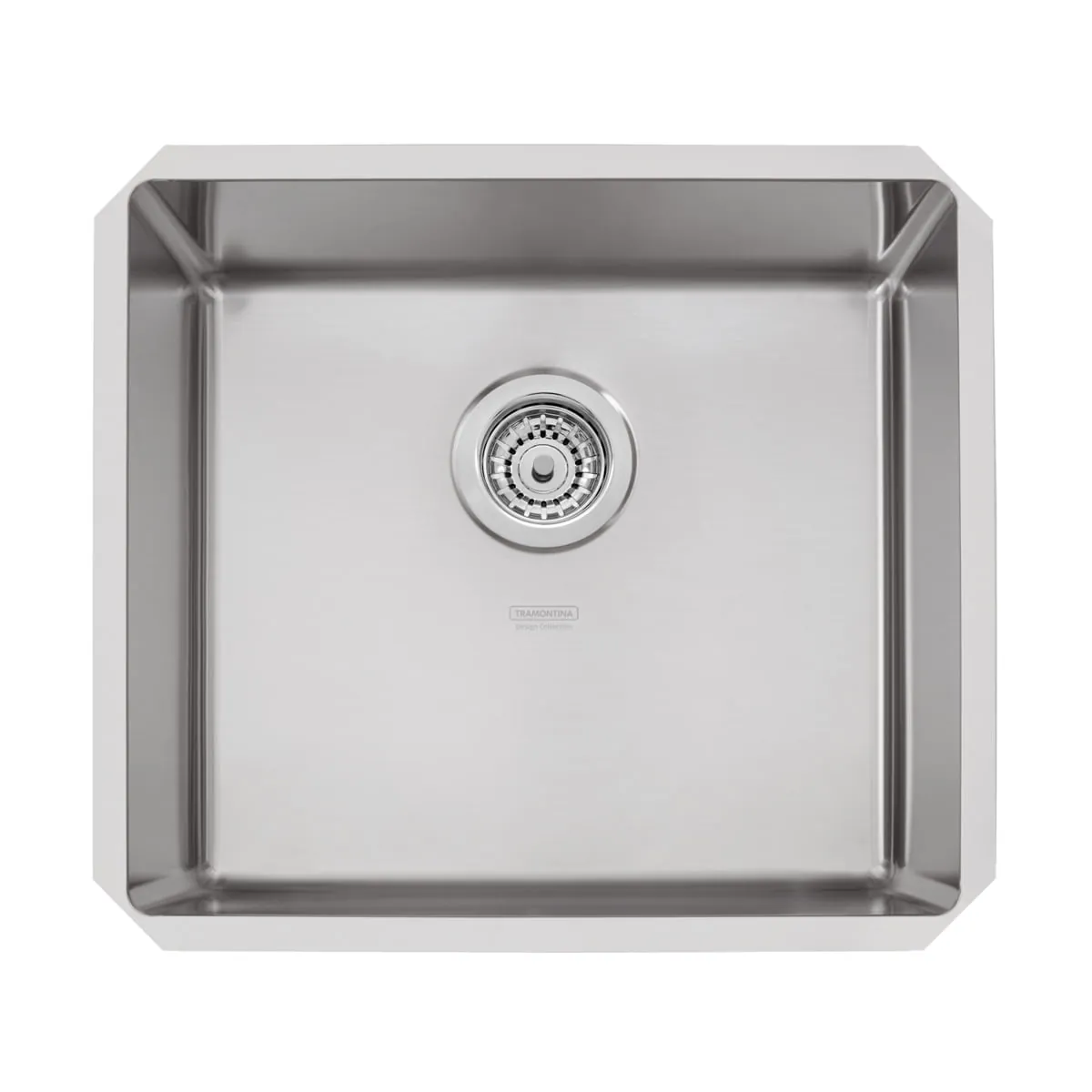 Cuba De Embutir Quadrum 45 U Undermount Tramontina 45 X 40 X 20 Cm Em Aço Inox Scotch Brite Com Válvula