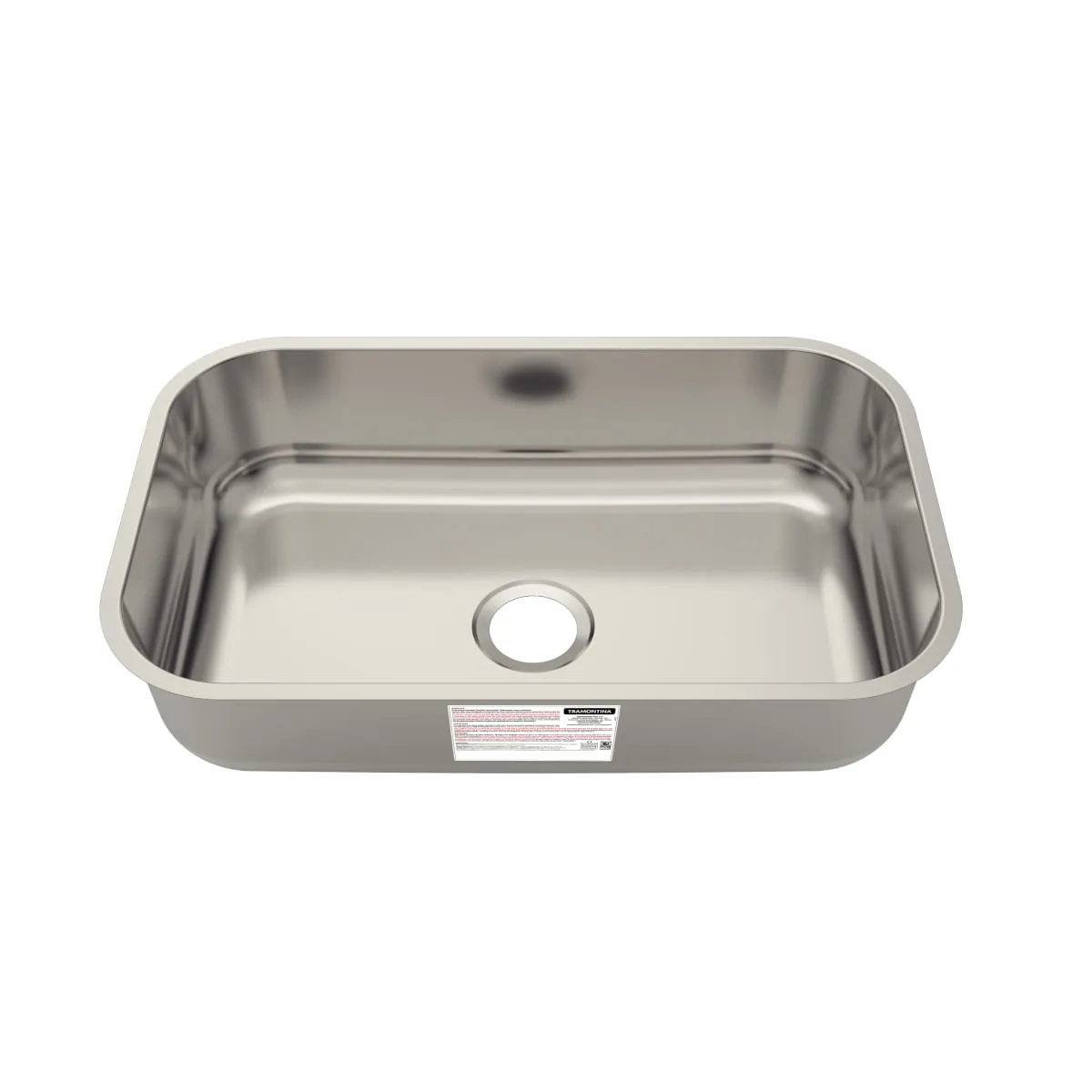 Cuba De Embutir Tramontina 56 X 34 X 14 Cm Basic 56 Bl Standard Em Aço Inox Sem Válvula