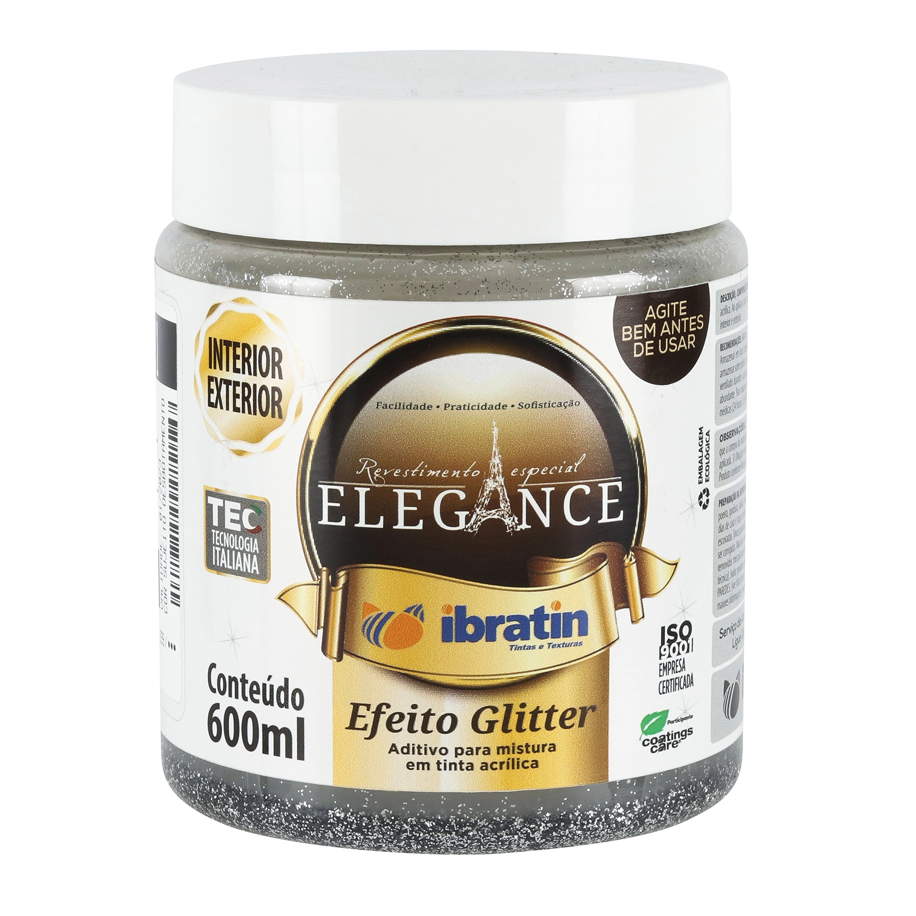 Efeito Elegance Glitter Prateado 600mL Ibratin