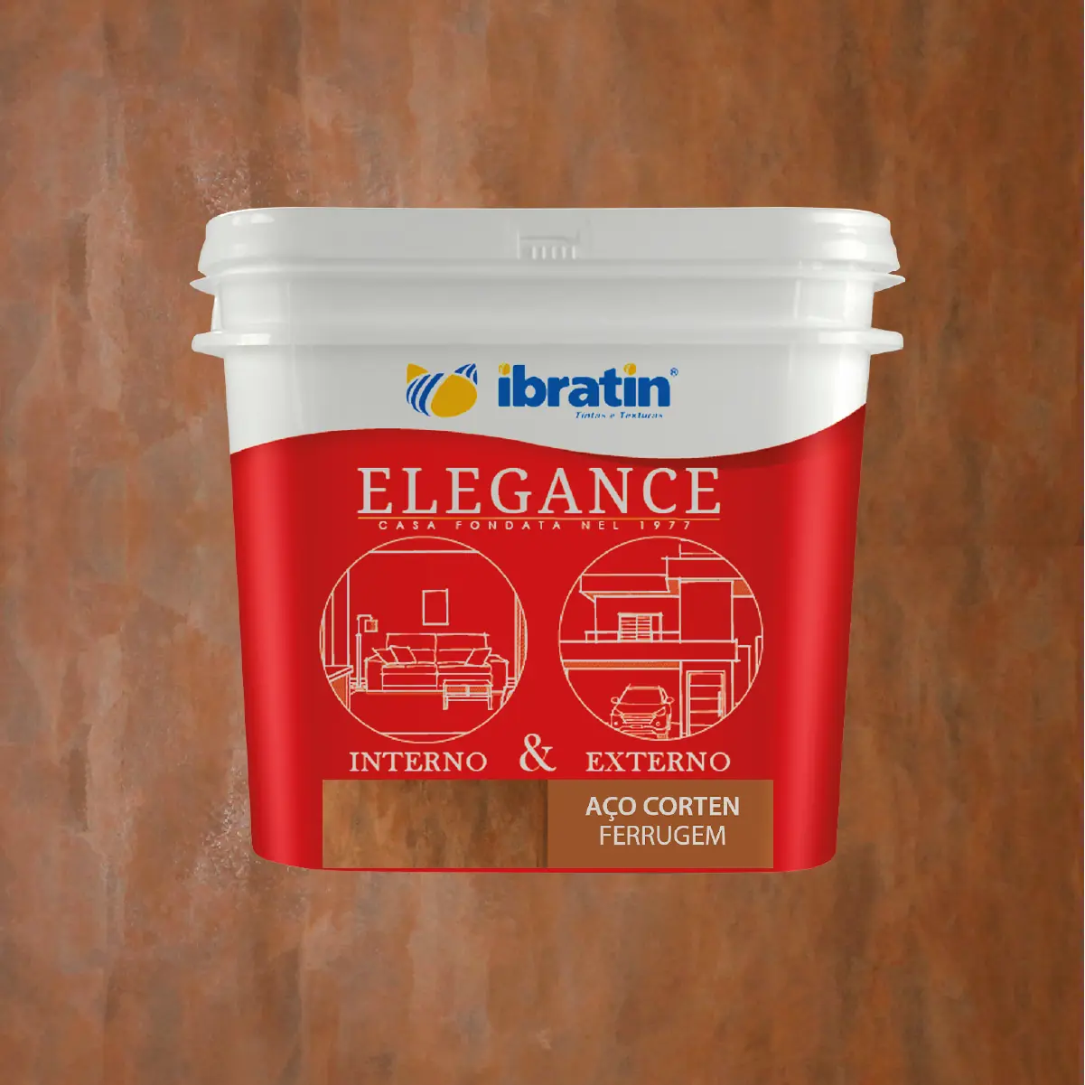 Revestimento Efeito Aço Corten Ferrugem 2,5L Elegance Ibratin