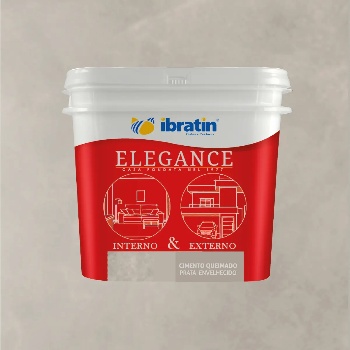 Efeito Cimento Queimado Prata Envelhecido 4,2kg Elegance Ibratin